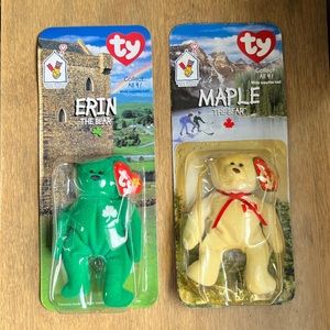 Rare Ty Teenie beanies In box Maple and Erin.